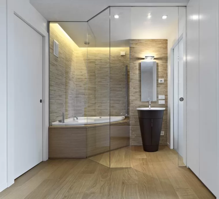 Pose de parquet flottant salle de bain, Bagnols-sur-Cèze, AMS Services Agencement