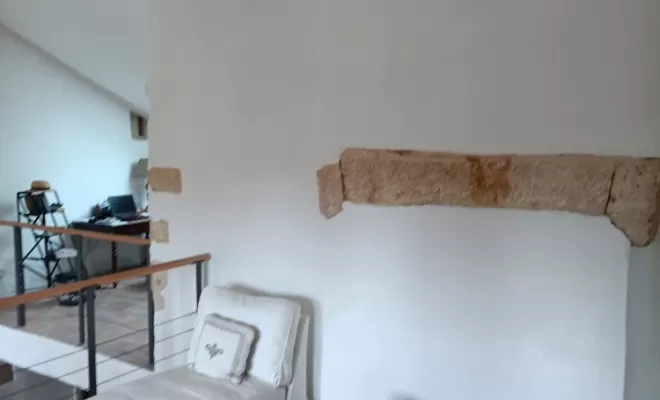 Rénovation mur et plafond maison du 16ᵉ siècle à Le Garn, Bagnols-sur-Cèze, AMS Services Agencement